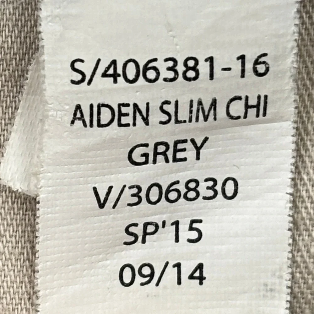 Banana Republic Aiden Chino Pants Mens 34x28 Gray 100% Cotton Slim Fit Trousers